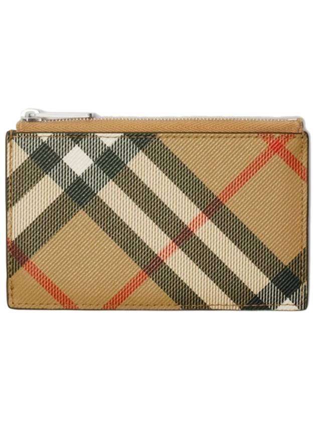 Check Zip Card Wallet Sand - BURBERRY - BALAAN 2