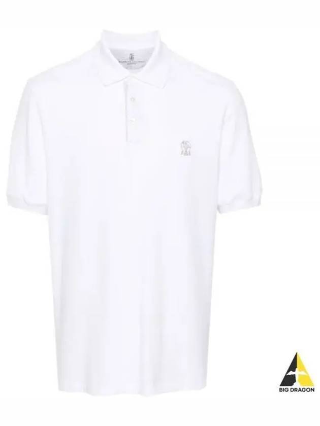 Logo Cotton Polo Shirt White - BRUNELLO CUCINELLI - BALAAN 2