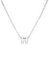 Mini Pop H Pendant Necklace Palladium Blanc - HERMES - BALAAN 1