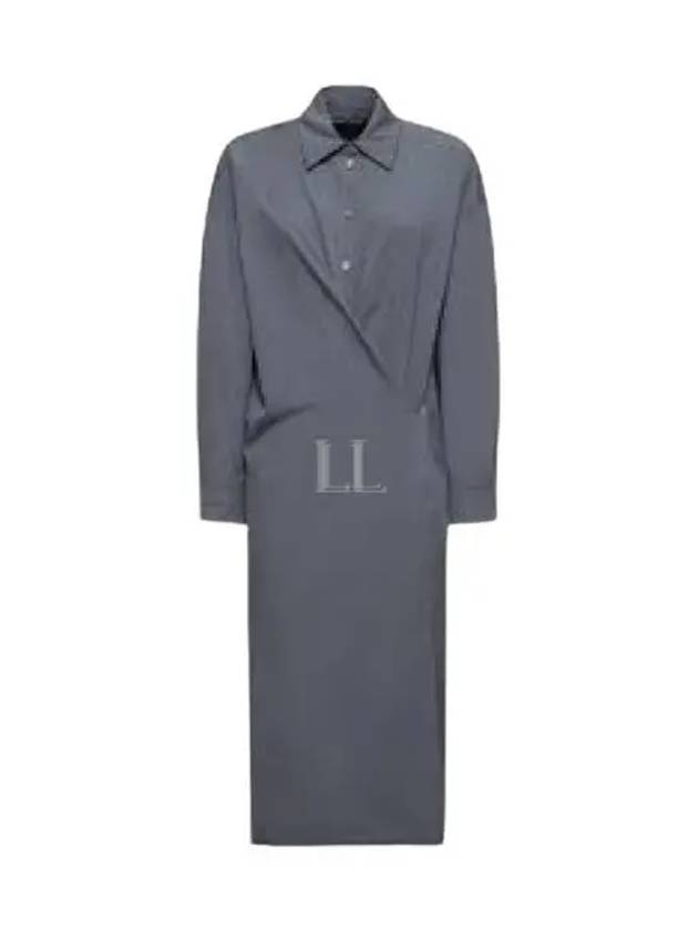 Straight Collar Twisted Long Dress Dark Grey - LEMAIRE - BALAAN 2