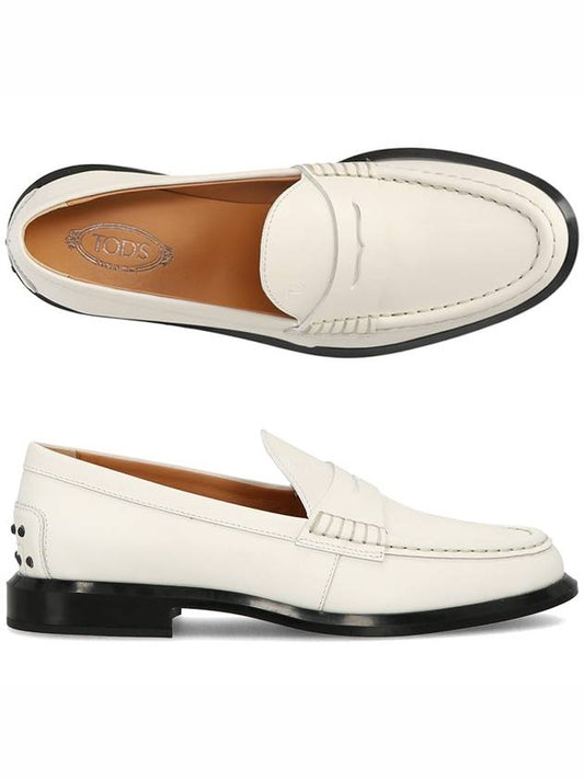 Penny Calf Leather Loafers White - TOD'S - BALAAN.