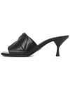 Logo quilted nappa leather sandal heel black - PRADA - BALAAN 5