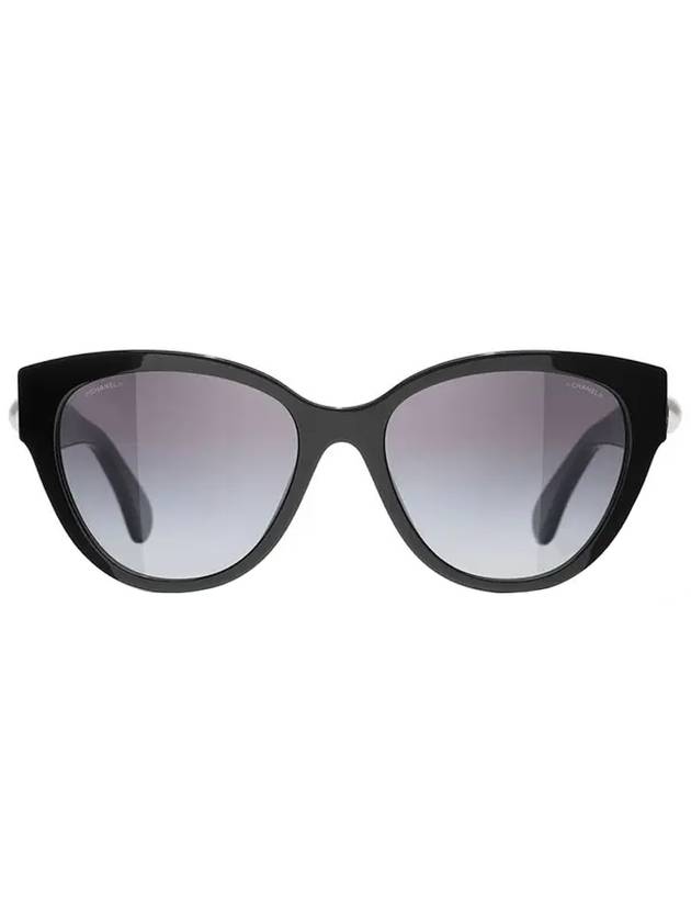 Eyewear Butterfly Heart Logo Sunglasses Gray Black - CHANEL - BALAAN.