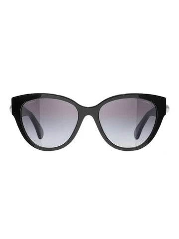 Eyewear Butterfly Heart Logo Sunglasses Gray Black - CHANEL - BALAAN.