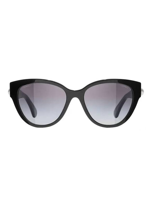 Eyewear Butterfly Heart Logo Sunglasses Gray Black - CHANEL - BALAAN.