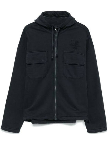 C.P. Company Brushed And Emerized Diagonal Fleece Hooded Utility Sweatshirt Clothing - CP COMPANY - BALAAN 1