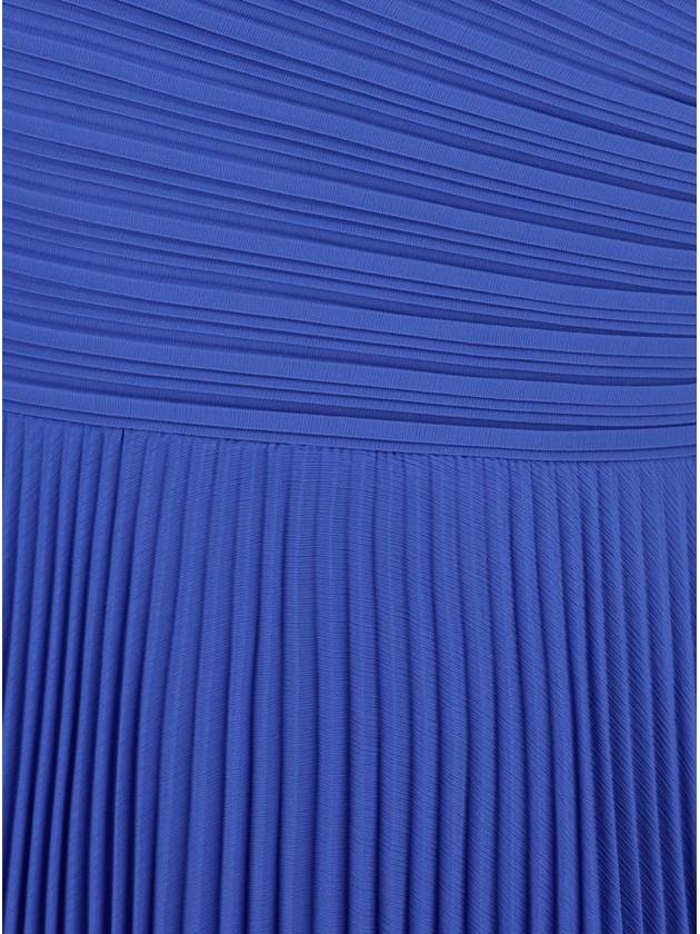 'Maci' Blue One-Shoulder Long Dress With Pleated Effect In Tech Fabric Woman - SOLACE LONDON - BALAAN 3