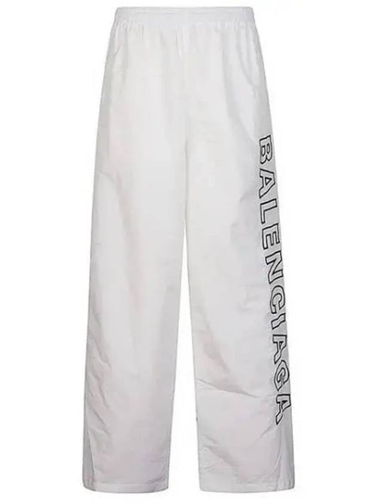Logo Embroidered Polyester Wide Track Pants White - BALENCIAGA - BALAAN 2
