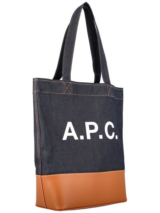 Logo Denim Axelle Tote Bag Navy - A.P.C. - BALAAN 3