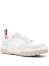 Letterman Panel Lace-Up Low-Top Sneakers White - THOM BROWNE - BALAAN 3