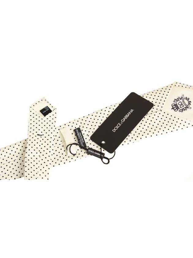 Polka Dot Silk Tie White - DOLCE&GABBANA - BALAAN 5