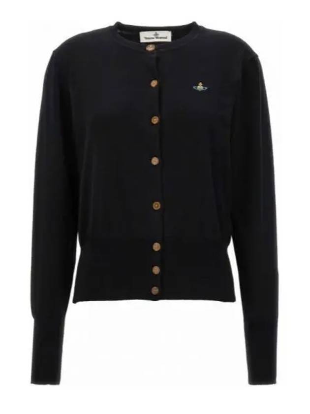 Bea Logo Wool Cardigan Black - VIVIENNE WESTWOOD - BALAAN 2