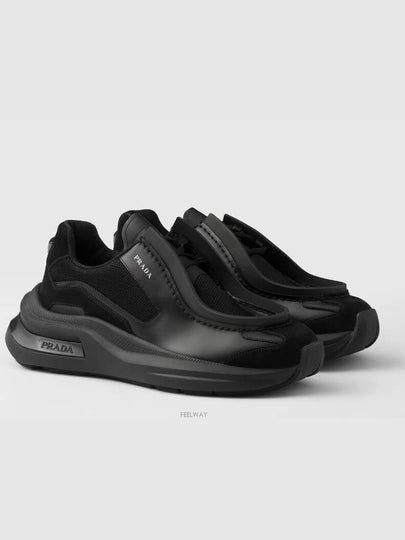 System Panel Low-Top Sneakers Black - PRADA - BALAAN 2