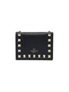 Rockstud Logo Half Wallet Black - VALENTINO - BALAAN 1