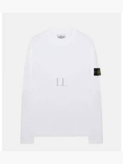 Logo Patch Crewneck Knit Top White - STONE ISLAND - BALAAN 2