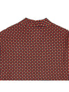 Geometric Houndstooth Bowling Silk Short Sleeve Shirt Red Beige Black - GUCCI - BALAAN 8