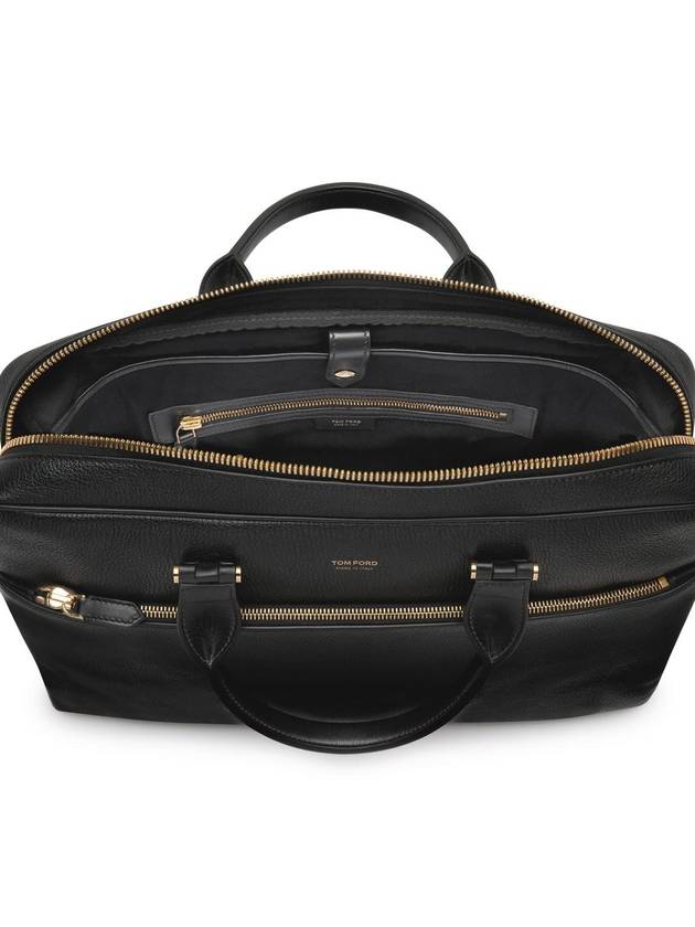 Shiny Grain Leather Brief Case Black - TOM FORD - BALAAN 5