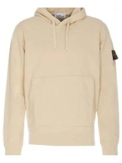 Cotton Fleece Garment Dyed Hoodie Beige - STONE ISLAND - BALAAN 2