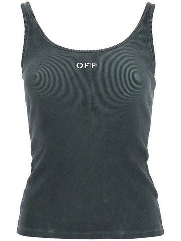 stretch cotton tank top for women - OFF WHITE - BALAAN 1