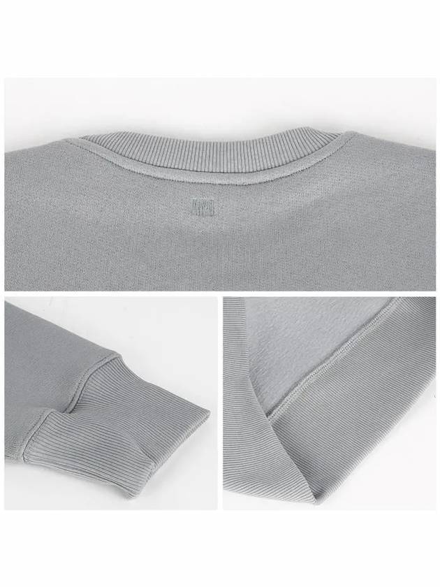 Logo Detail Crew Neck Cotton Sweatshirt Clay Blue - AMI - BALAAN 7