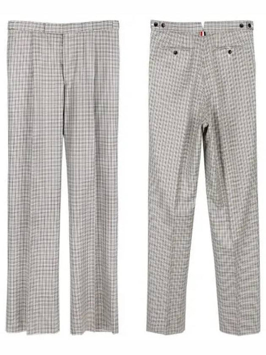 Men's Houndstooth Single Pleat Straight Pants - THOM BROWNE - BALAAN 2