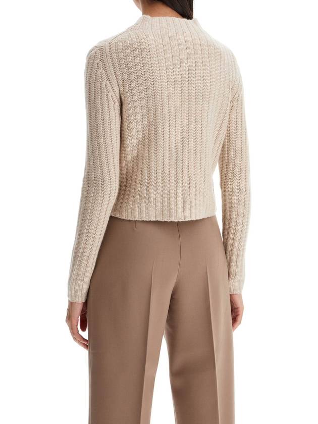 Alloa Wool Cashmere Crop Knit Top Beige - MAX MARA - BALAAN 4