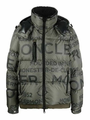 1A00211 596CD F89 TARENTAISE Tarantaise arm logo patch lettering pattern short down jacket khaki men's padding - MONCLER - BALAAN 1