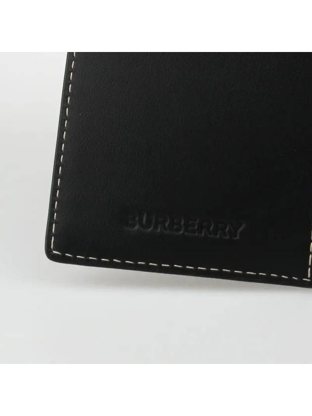 Checked Leather Card Wallet Dark Birch Brown - BURBERRY - BALAAN 3