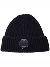 Lens Wappen Wool Beanie Navy - CP COMPANY - BALAAN 2