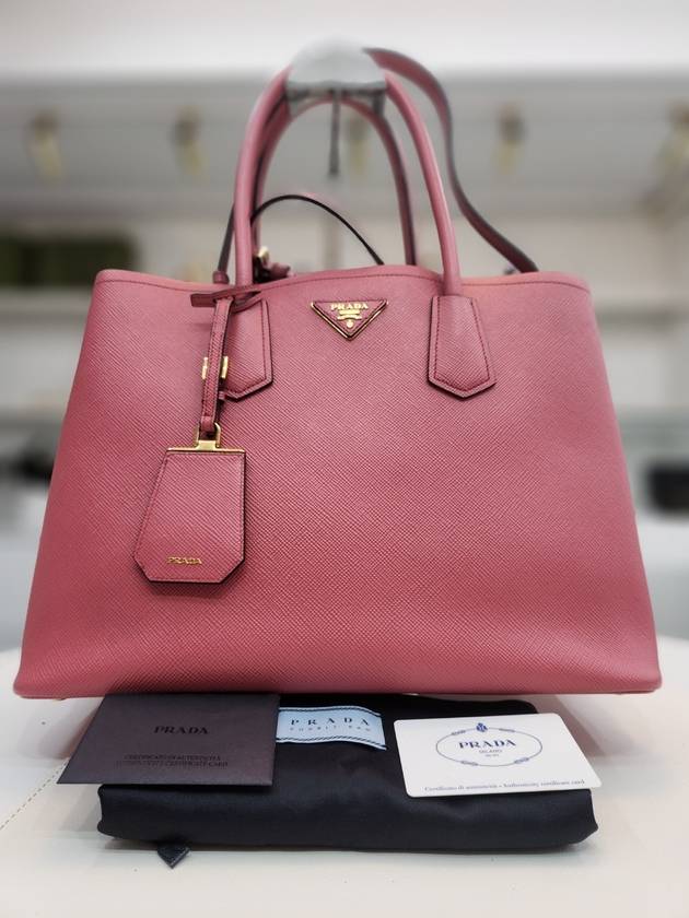 Saffiano Dubl Pink Tote Bag 2way B2756T - PRADA - BALAAN 1