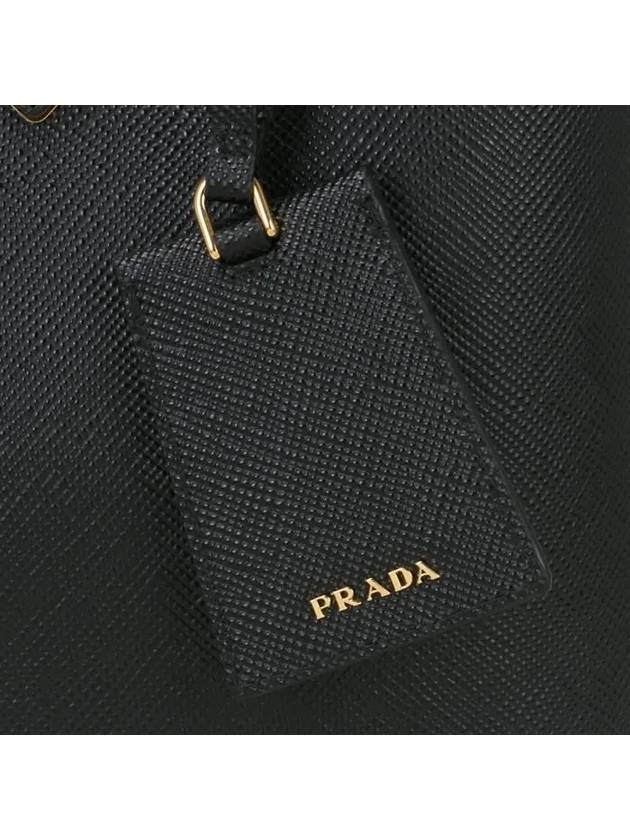 Pannier Saffiano Leather Medium Tote Bag Black - PRADA - BALAAN 7