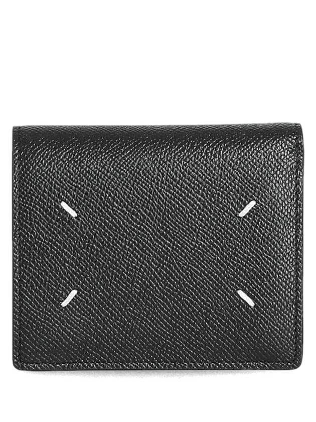 Stitch Logo Compact Bifold Half Wallet Black - MAISON MARGIELA - BALAAN 3