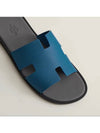 Men's Izmir H ??Logo Leather Sandal Blue - HERMES - BALAAN 5