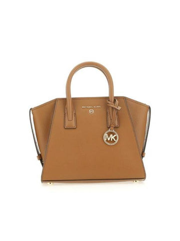 Women's Avril Small Satchel Leather Tote Bag Brown - MICHAEL KORS - BALAAN 1