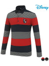 Men s color combination striped wappen point long sleeve collar T shirt DO3MTS002 - DISNEY GOLF - BALAAN 1