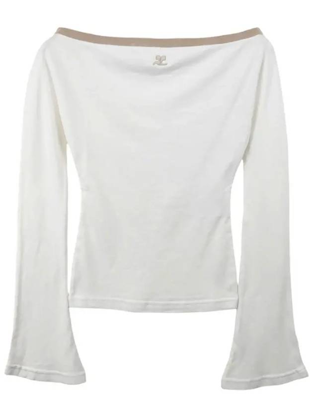 Off-Shoulder Long Sleeve T-Shirt White - COURREGES - BALAAN 2