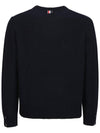 Donegal 4-Bar Striped Crew Neck Wool Knit Top Navy - THOM BROWNE - BALAAN 3