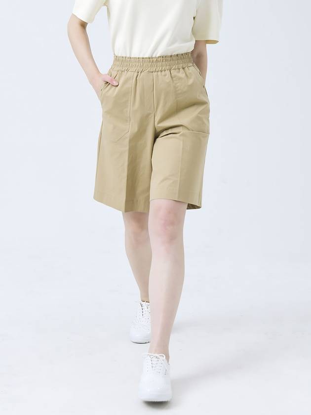 Doyou Know MC Women s Frill Full Waist Banding 5 quarter Beige Pants DO3232PT64 2 - DOYOUKNOWMC GOLF WEAR - BALAAN 1