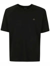 30/1 Sponge Fleece Short Sleeve Sweatshirt Black - CP COMPANY - BALAAN 2