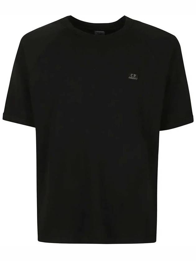 30/1 Sponge Fleece Short Sleeve Sweatshirt Black - CP COMPANY - BALAAN 3