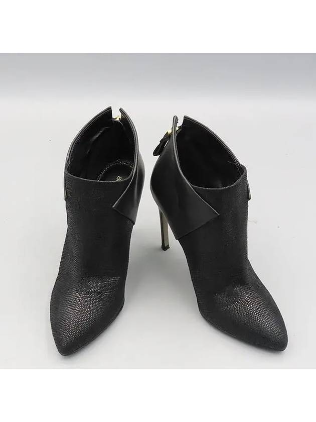 Black leather back zipper decoration women s ankle boots size 35 - SERGIO ROSSI - BALAAN 1