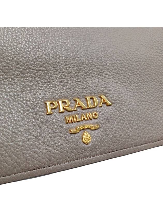 Women s 1BD163 Gray Vitello Phoenix Gold Logo Cross Bag - PRADA - BALAAN 7