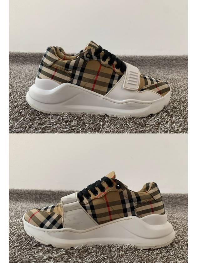 Check Velcro Cotton Canvas Sneakers 6 5 255 - BURBERRY - BALAAN 4