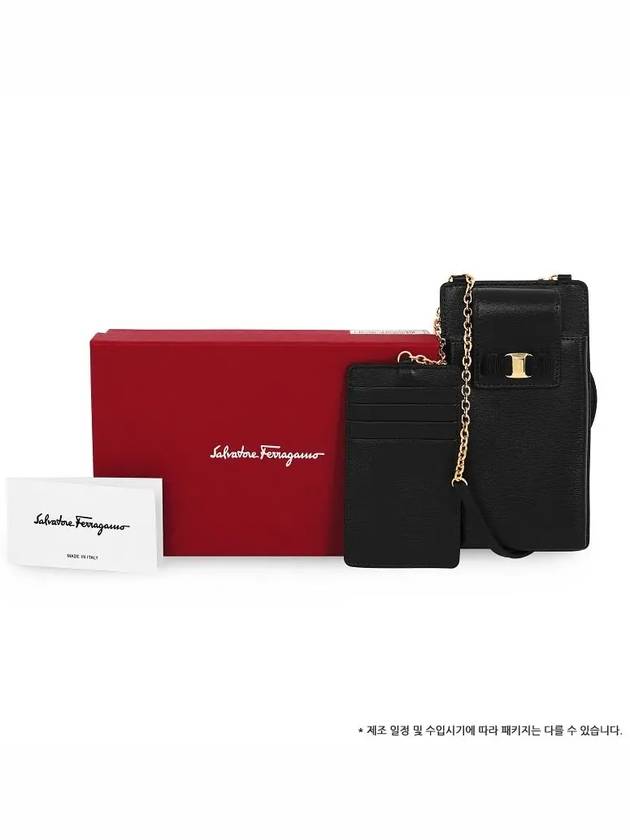 Salvatore Vara Bow Calfskin Phone Case Black - SALVATORE FERRAGAMO - BALAAN 5