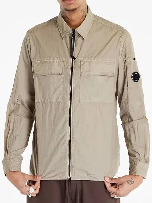 Taylon L Lens Shirt Zip Up Jacket Beige - CP COMPANY - BALAAN 2