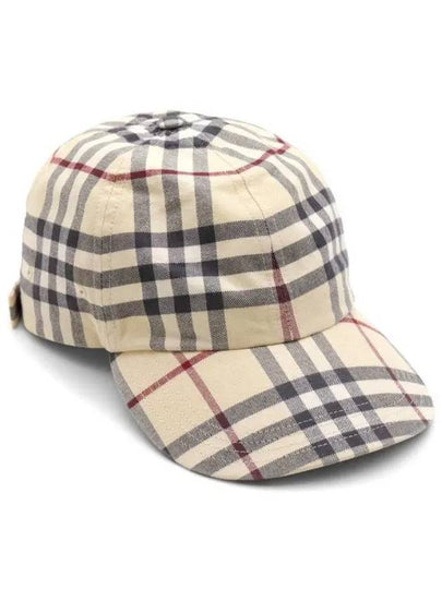 Check Pattern Cotton Ball Cap Beige - BURBERRY - BALAAN 2