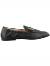 Women's Double T Leather Loafers Black - TOD'S - BALAAN 3