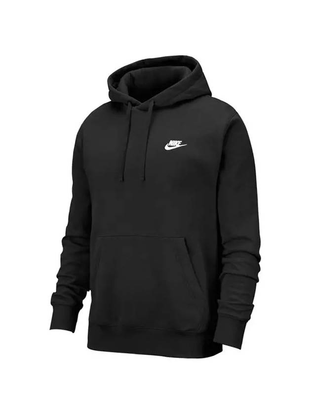 NSW Club Fleece Hoodie Black - NIKE - BALAAN 5