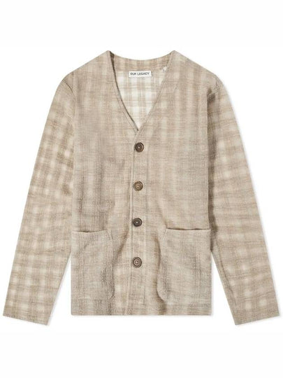 Men's Check Relaxed Fit Cardigan Grey - OUR LEGACY - BALAAN 2