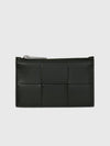 Intrecciato Zipper Card Wallet Black - BOTTEGA VENETA - BALAAN 2